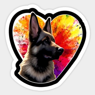 Heart German Shepherd Dog Loyal Love For The Breed GSD Sticker